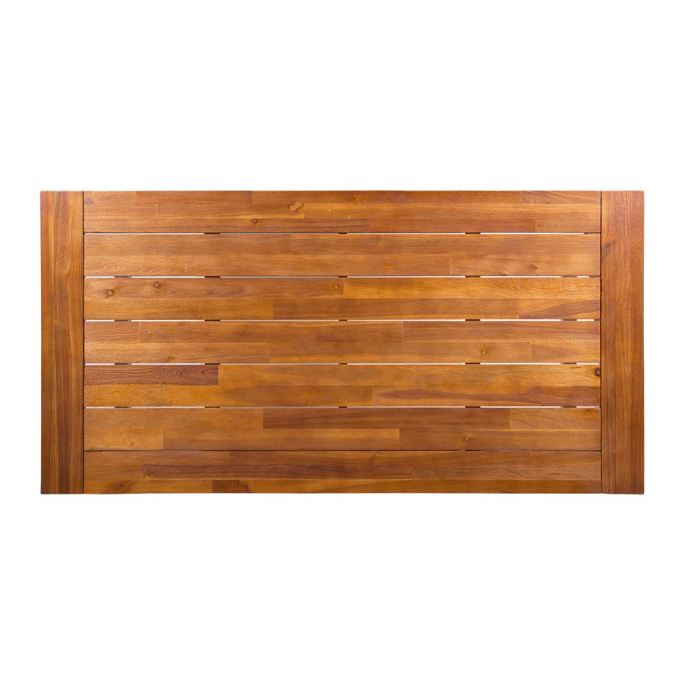 Carls Dining Table, Rectangular 71 Inch, Outdoor Light Brown Wood, Iron -BM323427