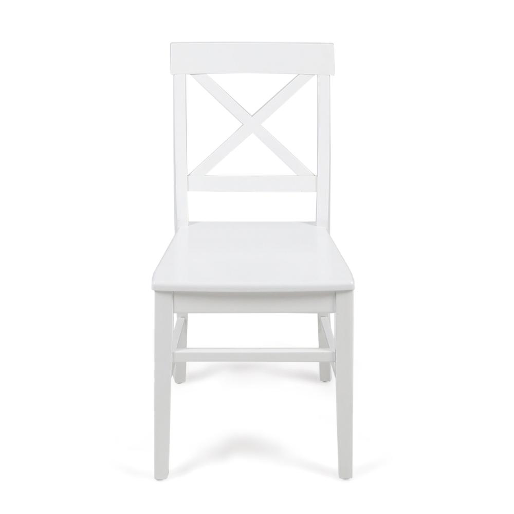 Ricks Dining Chair Set of 2, Crossed X Back, Curved Back Legs, White Wood -BM323430