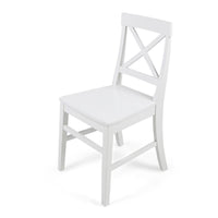 Ricks Dining Chair Set of 2, Crossed X Back, Curved Back Legs, White Wood -BM323430