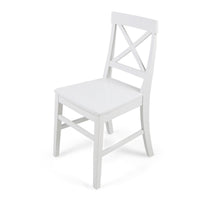 Ricks Dining Chair Set of 2, Crossed X Back, Curved Back Legs, White Wood -BM323430