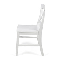 Ricks Dining Chair Set of 2, Crossed X Back, Curved Back Legs, White Wood -BM323430