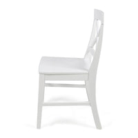 Ricks Dining Chair Set of 2, Crossed X Back, Curved Back Legs, White Wood -BM323430