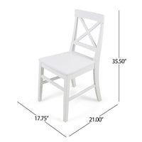 Ricks Dining Chair Set of 2, Crossed X Back, Curved Back Legs, White Wood -BM323430