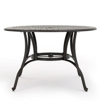 Simon Outdoor Dining Table, Round 47 Inch, Bronze Finished Cast Metal Frame -BM323433