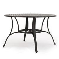 Simon Outdoor Dining Table, Round 47 Inch, Bronze Finished Cast Metal Frame -BM323433