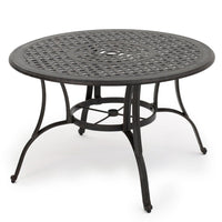 Simon Outdoor Dining Table, Round 47 Inch, Bronze Finished Cast Metal Frame -BM323433