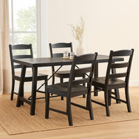 Shoma Dining Table, Dark Brown Wood Top, Iron Base, Rectangular 70 Inch -BM323440