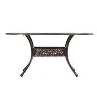 Tili Dining Table, Outdoor Metal, Floral Design, Shiny Copper, 59 Inch -BM323442