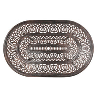Tili Dining Table, Outdoor Metal, Floral Design, Shiny Copper, 59 Inch -BM323442