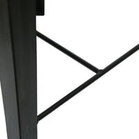 Boney Side End Table, Square 24 Inch Brown Wood, Angled Black Iron -BM323563