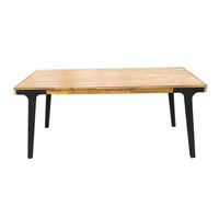 Sheldon Outdoor Dining Table, Rectangular 69 Inch Brown Wood, Black -BM323573