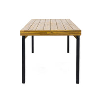 Sheldon Outdoor Dining Table, Rectangular 69 Inch Brown Wood, Black -BM323573