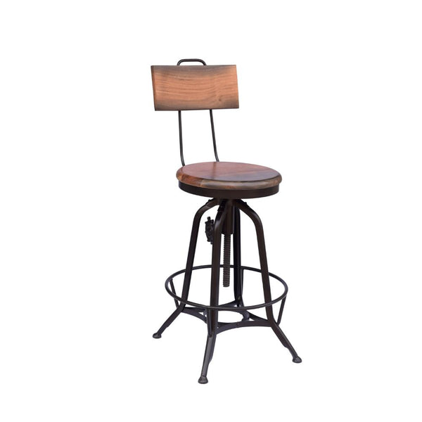 Nicole Swivel Chair, Counter to Bar Height Adjustable, Brown and Black