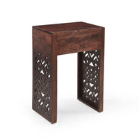 Valinca End Table, Rectangular 18 Inch, 1 Drawer, Dark Brown Wood -BM323579