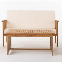Sayan 4pc Outdoor Coffee Table Set, Loveseat, 2 Chairs, Beige, Brown -BM323582
