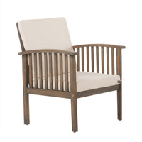 Sayan 4pc Outdoor Coffee Table Set, Loveseat, 2 Chairs, Beige and Gray -BM323583