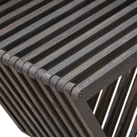 Riah Outdoor Bench, Angled Legs, Slatted 63 Inch Dark Gray Acacia Wood -BM323586