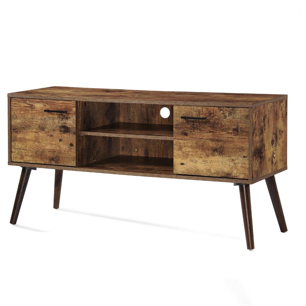 Phoebe TV Entertainment Console, 48 Inch 2 Cabinets 2 Shelves, Brown -BM323587