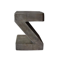 Kiara Side Table, Z Shape, Square 13 Inch, Light Gray Concrete Frame -BM323590