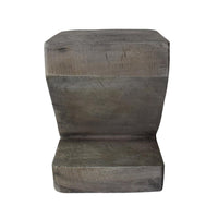 Kiara Side Table, Z Shape, Square 13 Inch, Light Gray Concrete Frame -BM323590