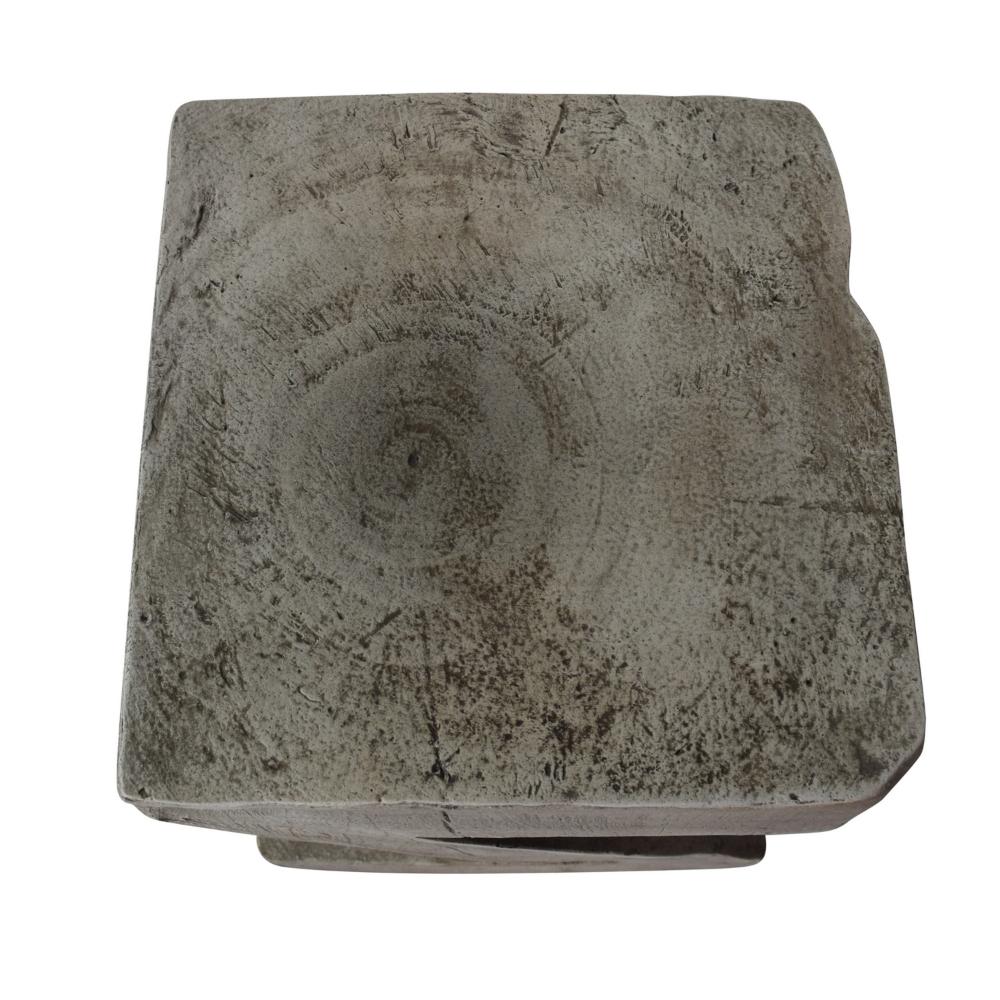 Kiara Side Table, Z Shape, Square 13 Inch, Light Gray Concrete Frame -BM323590