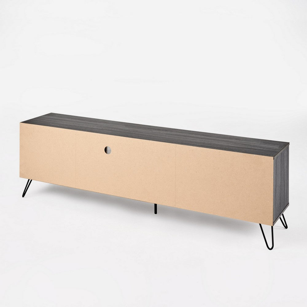 Alfie TV Media Entertainment Console Cabinet, 2 Shelves, Gray 71 Inch -BM323592