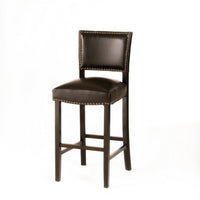 Alpha Barstool Chair Set of 2, Classic Brown Velvet, Rubberwood Frame -BM323593