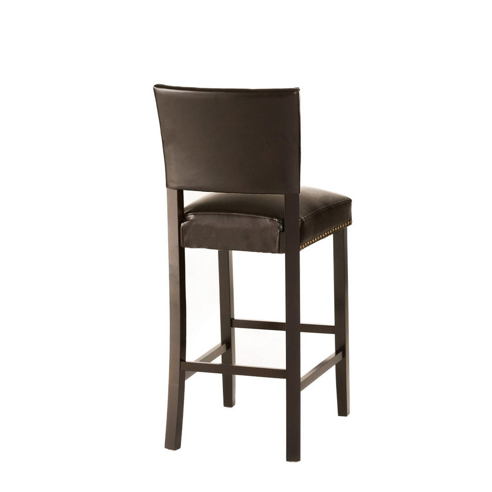 Alpha Barstool Chair Set of 2, Classic Brown Velvet, Rubberwood Frame -BM323593