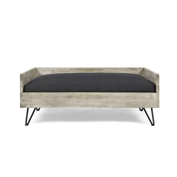 Paulo Dog Pet Bed, Gray Fabric Soft Cushioning, Taupe Gray, 30 Inch -BM323613