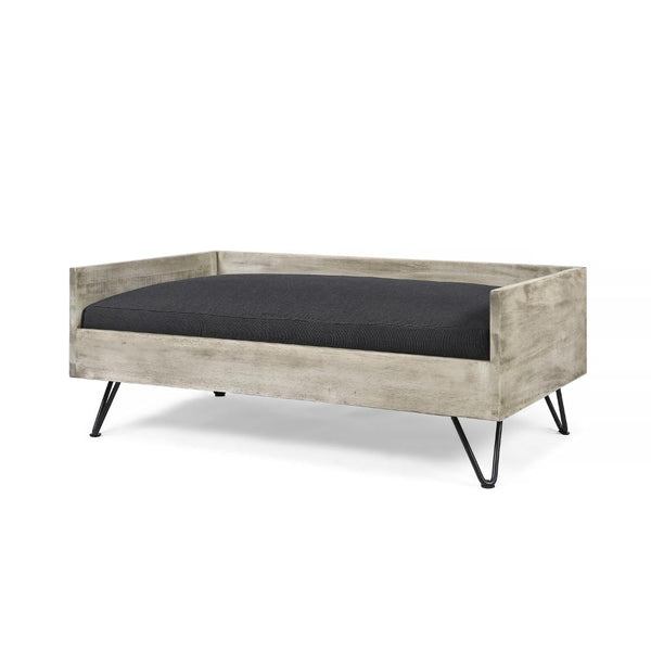 Paulo Dog Pet Bed, Gray Fabric Soft Cushioning, Taupe Gray, 30 Inch
