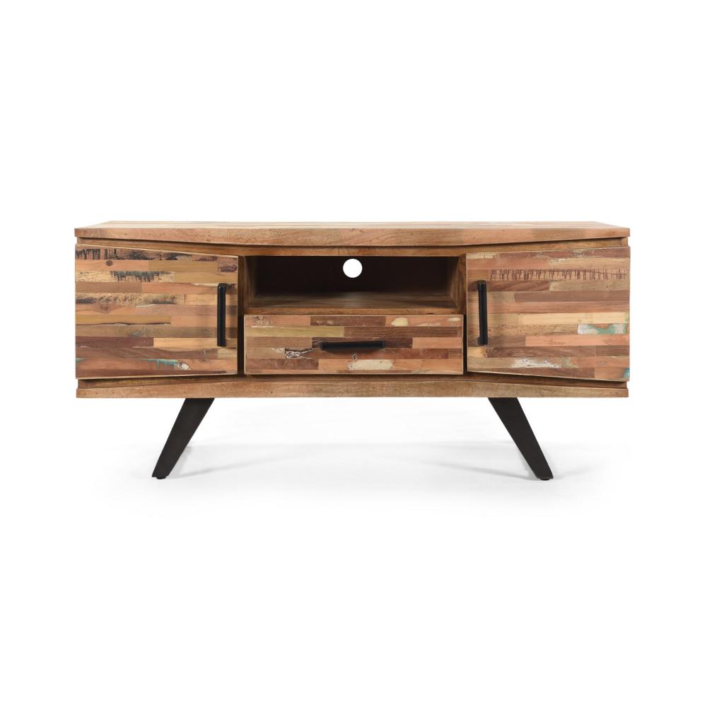 Erica TV Media Console, 2 Cabinets, Drawer, Shelf, 51 Inch Brown Wood -BM323616