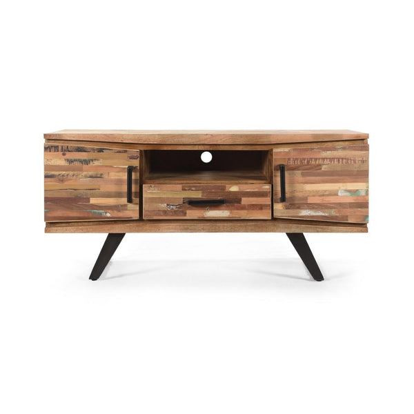 Erica TV Media Console, 2 Cabinets, Drawer, Shelf, 51 Inch Brown Wood -BM323616