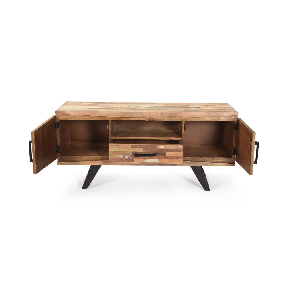 Erica TV Media Console, 2 Cabinets, Drawer, Shelf, 51 Inch Brown Wood -BM323616