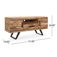 Erica TV Media Console, 2 Cabinets, Drawer, Shelf, 51 Inch Brown Wood -BM323616