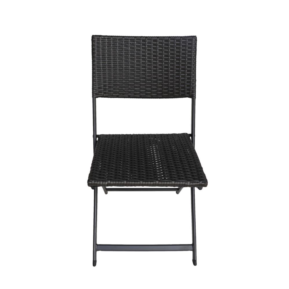 Salida 7pc Outdoor Dining Table Set, 6 Folding Chairs, Gray Rattan -BM323621