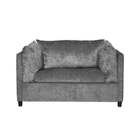 Lexie Accent Chair, Dark Gray Fabric, Plush Pillow Accents, Black Wood -BM323622