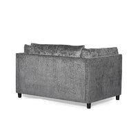 Lexie Accent Chair, Dark Gray Fabric, Plush Pillow Accents, Black Wood -BM323622