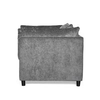 Lexie Accent Chair, Dark Gray Fabric, Plush Pillow Accents, Black Wood -BM323622