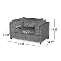 Lexie Accent Chair, Dark Gray Fabric, Plush Pillow Accents, Black Wood -BM323622