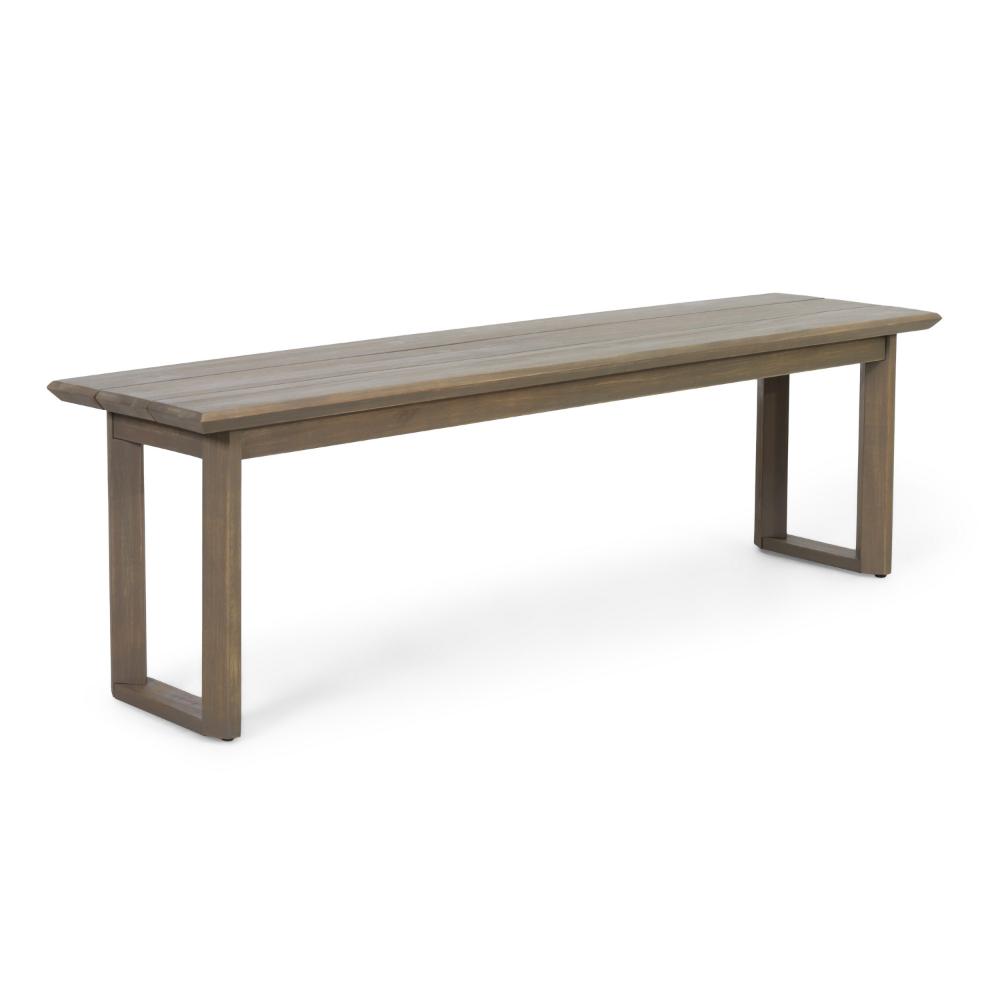 Geny Outdoor Accent Bench, Rugged Design, 61 Inch Brown Acacia Wood -BM323623