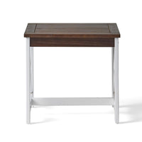 Riza Side End Table, Square 20 Inch Top, Dark Brown, White Acacia Wood -BM323624