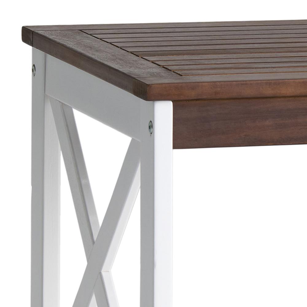 Riza Side End Table, Square 20 Inch Top, Dark Brown, White Acacia Wood -BM323624