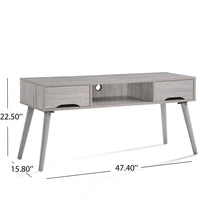 Caden TV Media Entertainment Console, 2 Drawers, 1 Shelf, Gray 47 Inch -BM323626