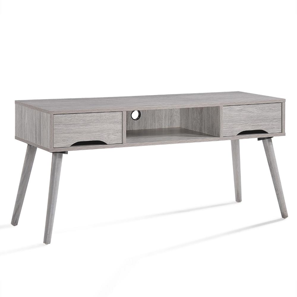 Caden TV Media Entertainment Console, 2 Drawers, 1 Shelf, Gray 47 Inch