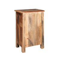 Cherry End Table, Distressed Painted Drawer and Cabinet, Brown Wood -BM323629