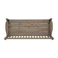 Ikra Outdoor Bench, Built-In Shelf, 51 Inch, Carved Gray Acacia Wood -BM323638