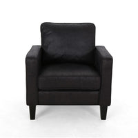 Siena Accent Chair, Box Edges, Brown Birch Wood, Rich Black Fabric -BM323642