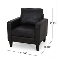 Siena Accent Chair, Box Edges, Brown Birch Wood, Rich Black Fabric -BM323642