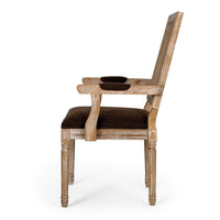 Amme Dining Chair Set of 2, Cane Backrest, Rubberwood, Brown Polyester -BM323643