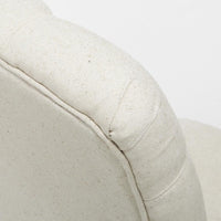 Aden Armless Dining Chair Set of 2, Espresso Wood, White Tufted Linen -BM323645